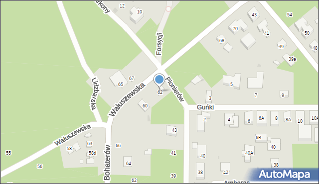 Warszawa, Wałuszewska, 62, mapa Warszawy