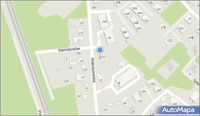 Warszawa, Wałuszewska, 22, mapa Warszawy