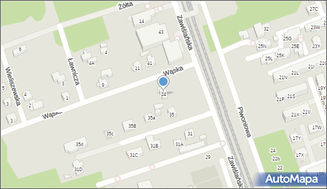 Warszawa, Wąska, 14, mapa Warszawy