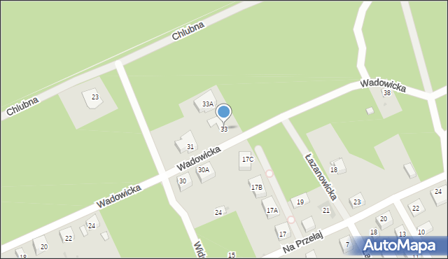 Warszawa, Wadowicka, 33, mapa Warszawy