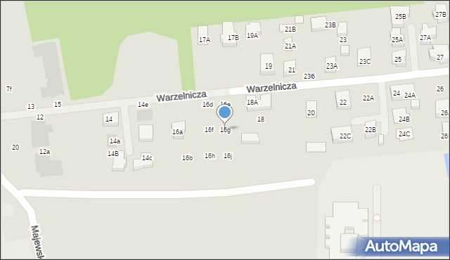 Warszawa, Warzelnicza, 16g, mapa Warszawy