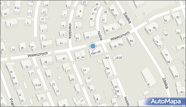Warszawa, Walecznych, 44A, mapa Warszawy