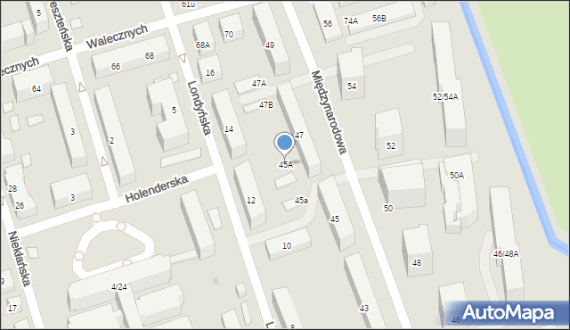Warszawa, Walecznych, 45A, mapa Warszawy