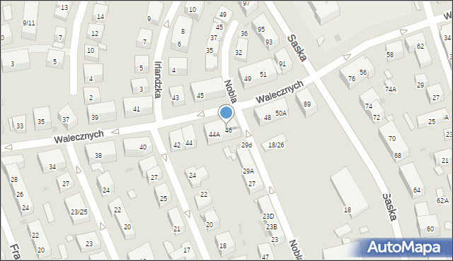 Warszawa, Walecznych, 46, mapa Warszawy