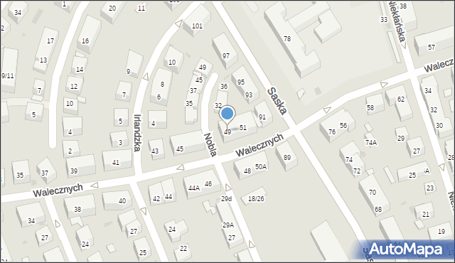 Warszawa, Walecznych, 49, mapa Warszawy