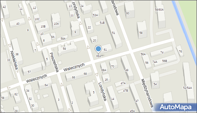Warszawa, Walecznych, 61u, mapa Warszawy