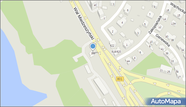 Warszawa, Wał Miedzeszyński, 399, mapa Warszawy