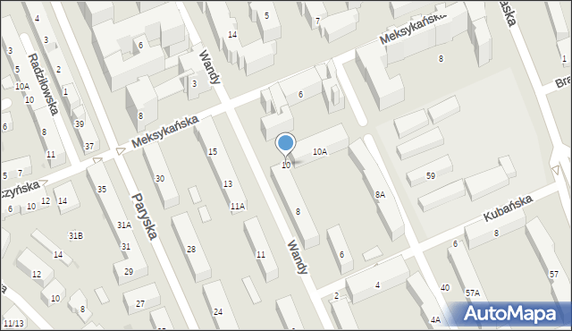 Warszawa, Wandy, 10, mapa Warszawy