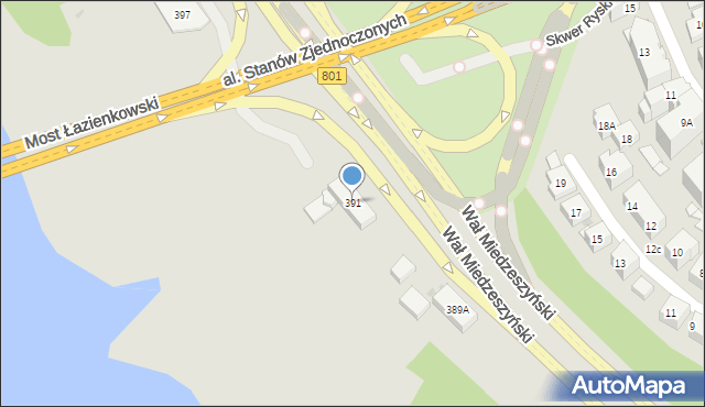 Warszawa, Wał Miedzeszyński, 391, mapa Warszawy