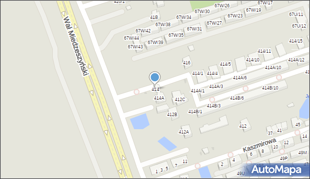 Warszawa, Wał Miedzeszyński, 414, mapa Warszawy
