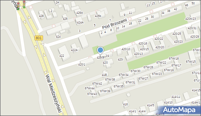 Warszawa, Wał Miedzeszyński, 420/3, mapa Warszawy