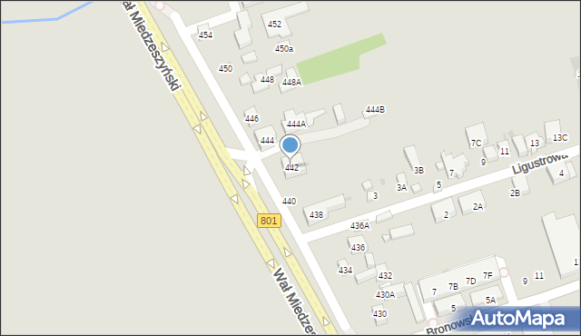 Warszawa, Wał Miedzeszyński, 442, mapa Warszawy