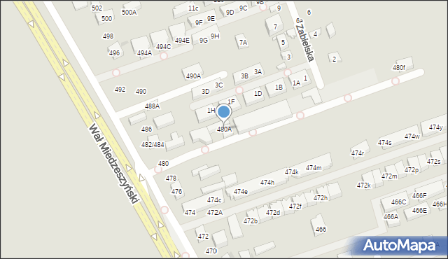 Warszawa, Wał Miedzeszyński, 480A, mapa Warszawy