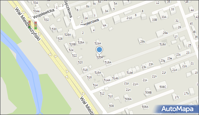 Warszawa, Wał Miedzeszyński, 520A, mapa Warszawy