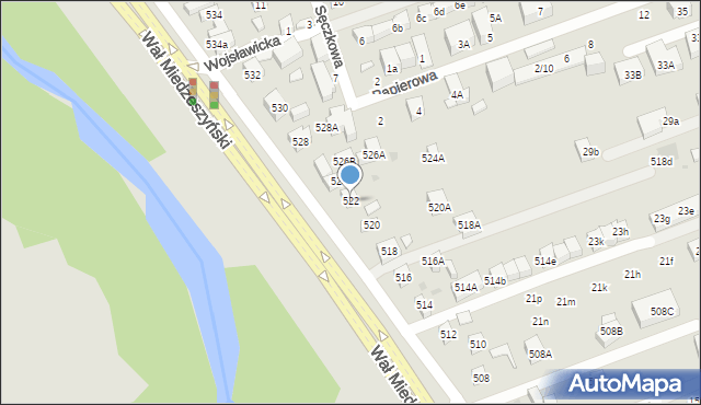 Warszawa, Wał Miedzeszyński, 522, mapa Warszawy