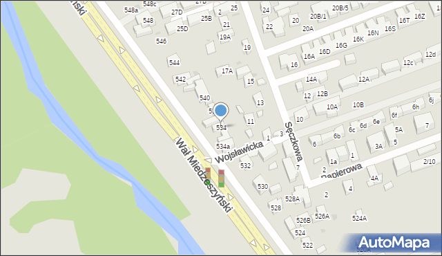 Warszawa, Wał Miedzeszyński, 534, mapa Warszawy