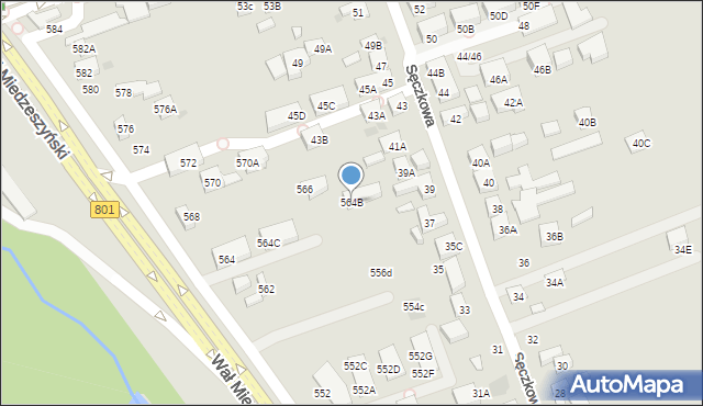 Warszawa, Wał Miedzeszyński, 564B, mapa Warszawy