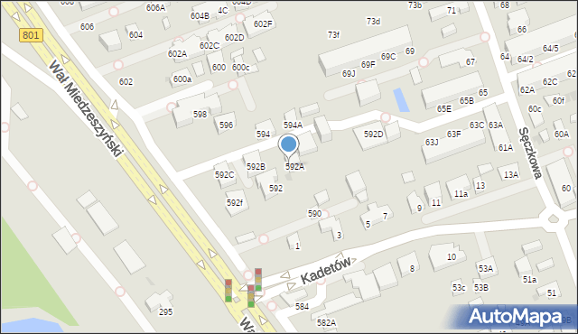 Warszawa, Wał Miedzeszyński, 592E, mapa Warszawy