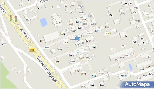 Warszawa, Wał Miedzeszyński, 604B, mapa Warszawy