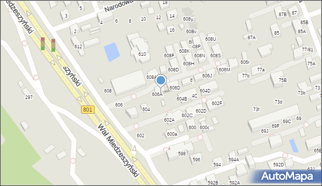 Warszawa, Wał Miedzeszyński, 606B, mapa Warszawy