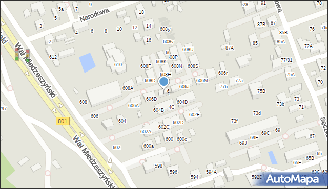 Warszawa, Wał Miedzeszyński, 606F, mapa Warszawy
