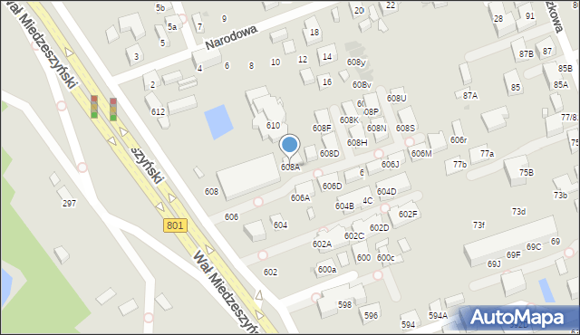 Warszawa, Wał Miedzeszyński, 608A, mapa Warszawy
