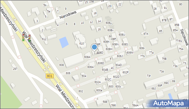 Warszawa, Wał Miedzeszyński, 608C, mapa Warszawy
