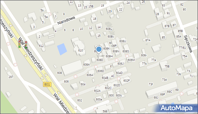 Warszawa, Wał Miedzeszyński, 608E, mapa Warszawy