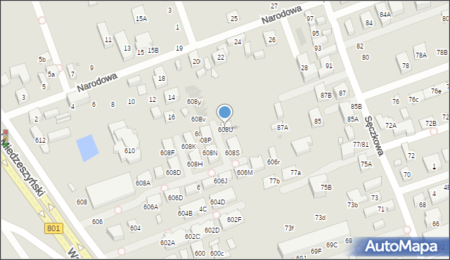 Warszawa, Wał Miedzeszyński, 608U, mapa Warszawy