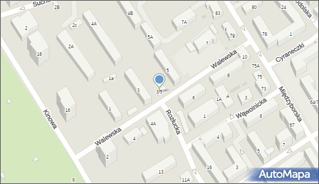 Warszawa, Walewska, 3/5, mapa Warszawy