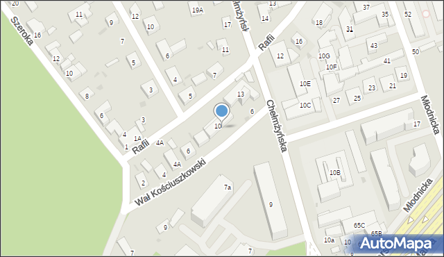 Warszawa, Wał Kościuszkowski, 13, mapa Warszawy