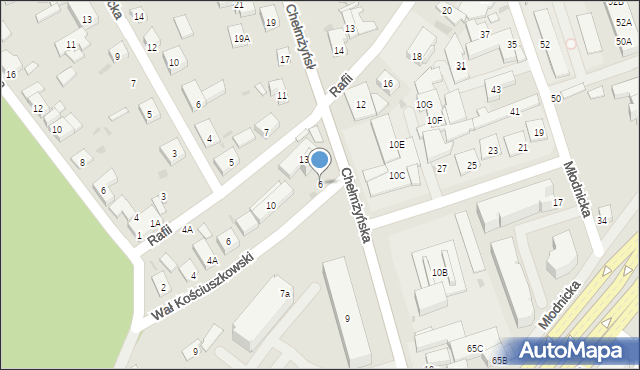 Warszawa, Wał Kościuszkowski, 6, mapa Warszawy