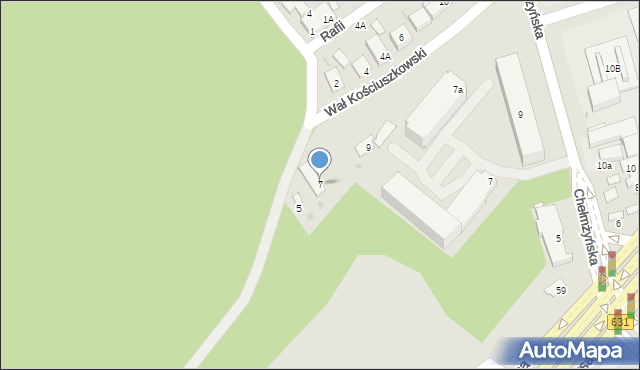 Warszawa, Wał Kościuszkowski, 7, mapa Warszawy