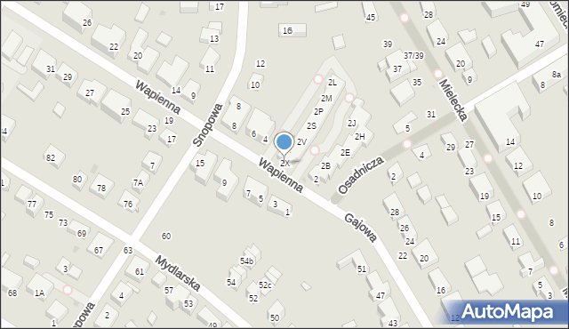 Warszawa, Wapienna, 2X, mapa Warszawy