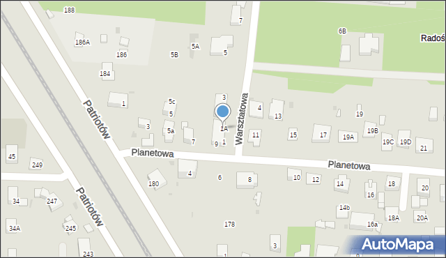 Warszawa, Warsztatowa, 1A, mapa Warszawy