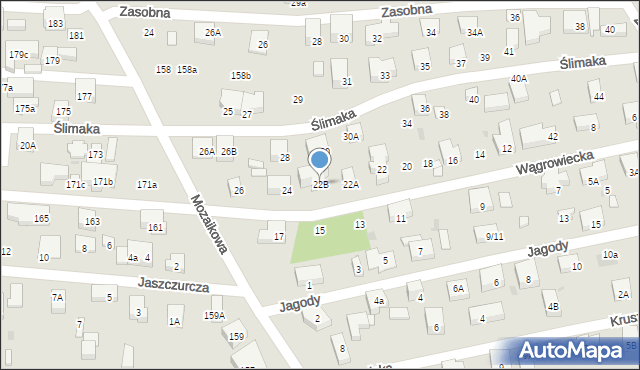 Warszawa, Wągrowiecka, 22B, mapa Warszawy