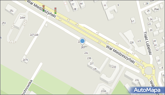 Warszawa, Wał Miedzeszyński, 243, mapa Warszawy