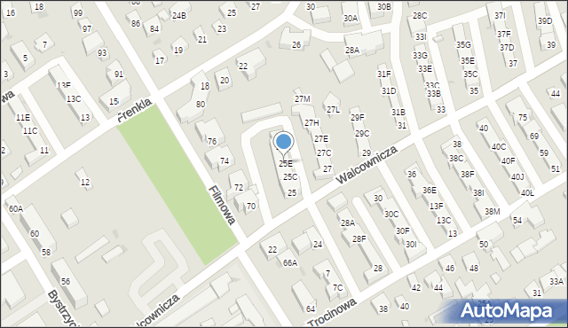 Warszawa, Walcownicza, 25E, mapa Warszawy
