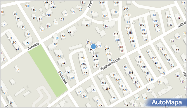 Warszawa, Walcownicza, 27F, mapa Warszawy