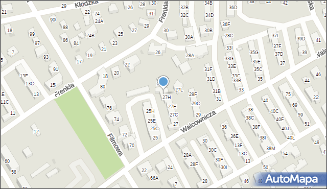 Warszawa, Walcownicza, 27J, mapa Warszawy