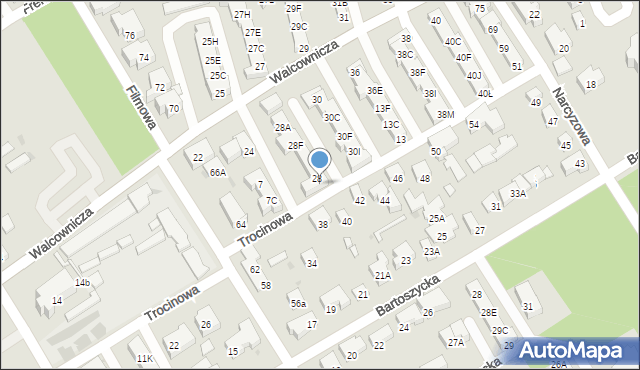 Warszawa, Walcownicza, 28P, mapa Warszawy