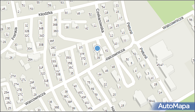 Warszawa, Walcownicza, 39A, mapa Warszawy