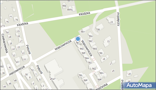 Warszawa, Walcownicza, 56B, mapa Warszawy