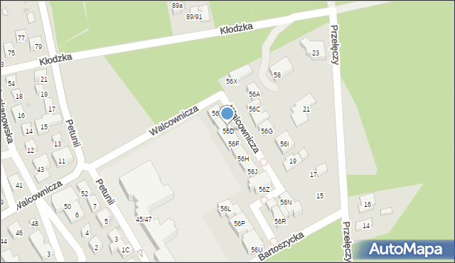 Warszawa, Walcownicza, 56D, mapa Warszawy