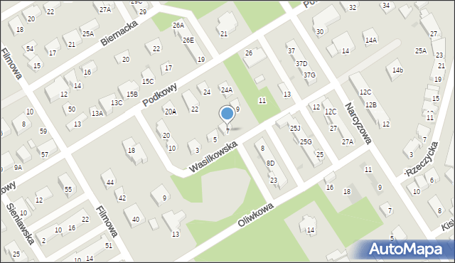 Warszawa, Wasilkowska, 7, mapa Warszawy