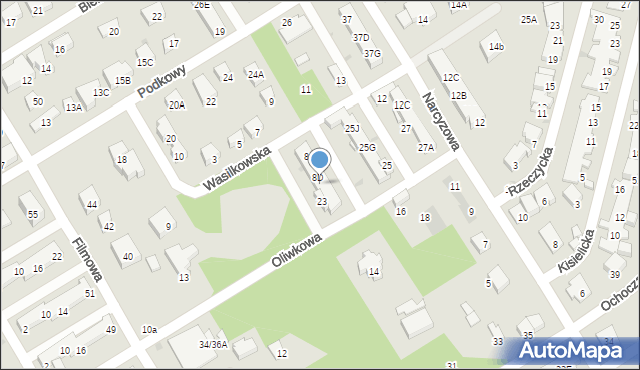 Warszawa, Wasilkowska, 8E, mapa Warszawy