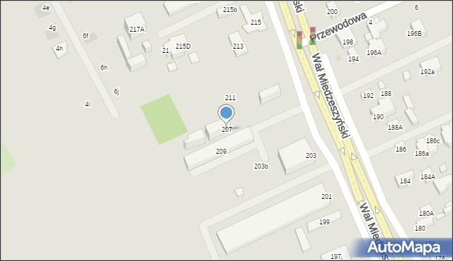 Warszawa, Wał Miedzeszyński, 207, mapa Warszawy