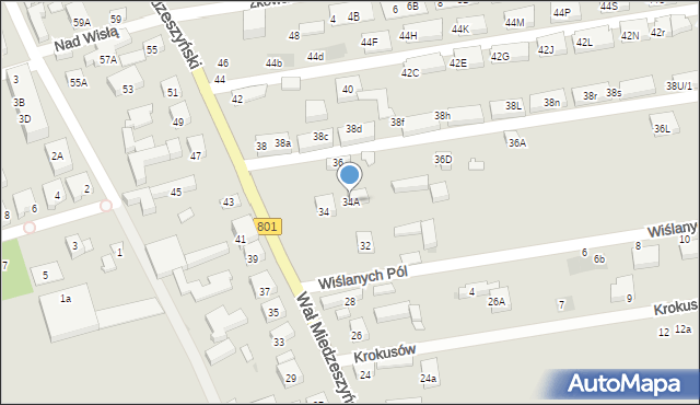 Warszawa, Wał Miedzeszyński, 34A, mapa Warszawy
