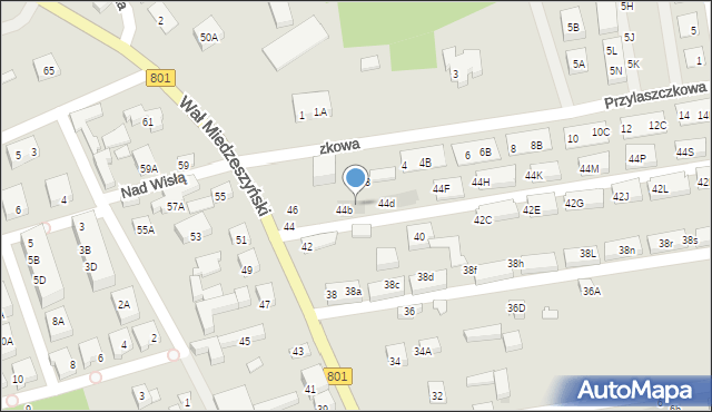 Warszawa, Wał Miedzeszyński, 44c, mapa Warszawy