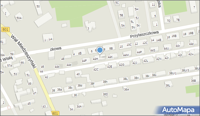 Warszawa, Wał Miedzeszyński, 44J, mapa Warszawy